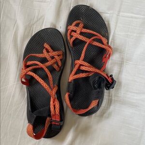 Chaco Women's Black Sandals with Orange Straps